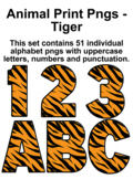 Animal Print Alphabet Pngs - Tiger