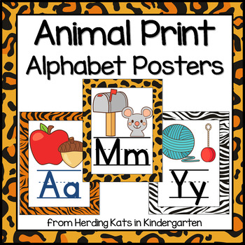 Animal Print Alphabet Posters by Herding Kats in Kindergarten | TPT
