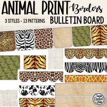 Preview of Animal Print Bulletin Board Borders | Safari Classroom Borders