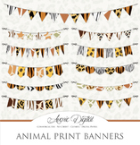 Animal Print Bunting Banner Banners clip art - safari clipart