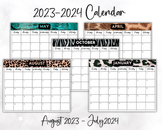 Animal Print Calendar | 2024 Calendar | Printable Monthly 