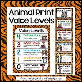 Animal Print Classroom Decor Voice Levels Chart