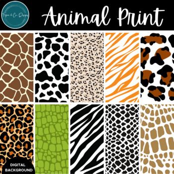 Animal Print Digital Backgrounds | Clipart | Flynn & Co. Designs