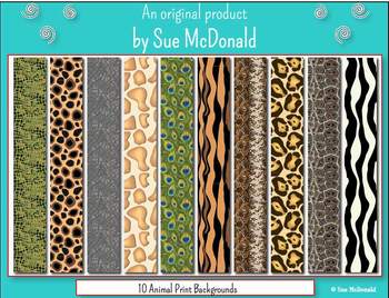 Preview of Backgrounds- 10 Animal Prints   - High Quality Vector Graphics