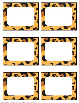 Animal Print Editable Name Tags And Labels By Nola Creations 