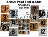 Animal Print Number Squares -- Big & Small