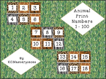 Preview of Animal Print Numbers 1-100