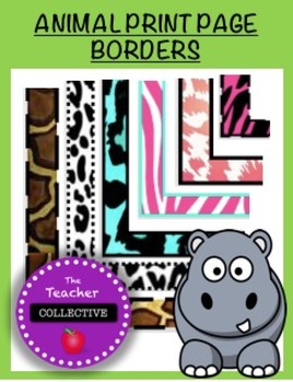 Printable Black And Pink Zebra Print Page Border