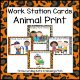 Animal Print Pocket Chart Work Station Cards