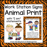 Animal Print Work Station Signs