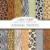 Animal Prints Digital Paper pattern safari scrapbook backg