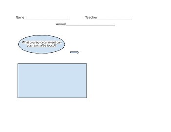 Preview of Animal Project Graphic Organizer