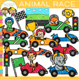 Racing Animals Race Car Theme Clip Art