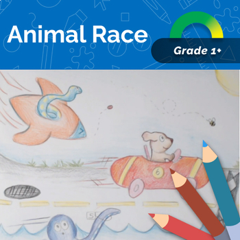 Preview of Animal Race Drawing: Fun Video Art Lesson for Elementary Teachers