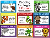 Animal Reading Strategies - 8 Posters + Bookmarks and Pops
