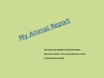 Preview of Animal Report