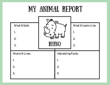 Animal Report - African Animals by Neoshea Goering | TPT