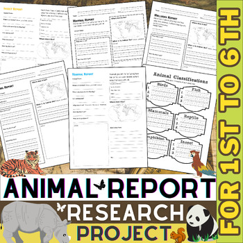 Preview of Animal Report | Animal Research Project Worksheets Habitats and Adaptations