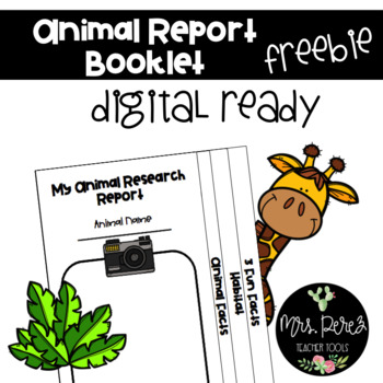 Preview of Animal Report Booklet