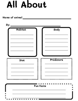 Preview of Animal Report Graphic Organizer General Note Page