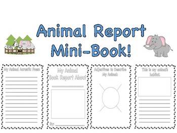 Animal Report Mini-book! By Classroom Companion 