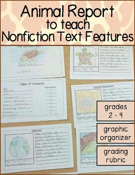Preview of Animal Report Writing Project to Nonfiction Teach Text Features