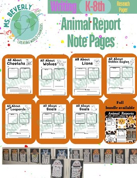 Preview of Animal Report Note Pages