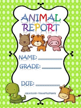 Animal Report: Outline, Parent letter, Primary Grades! by PinkApplePrints