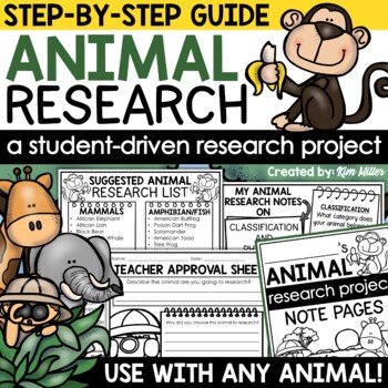 Preview of Animal Report Research Project Template Informational Writing Book Project