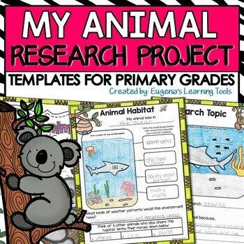 Preview of Animal Report Research Writing Templates for Primary grades Printables