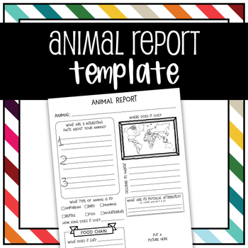 Preview of Animal Report Template