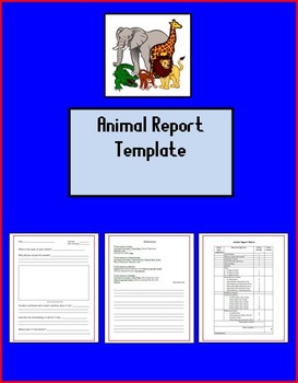 Preview of Animal Report Template - Editable