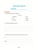 Animal Report template and concept map