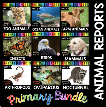 Preview of Animal Reports BUNDLE - Informational Reading and Writing Passages Kindergarten