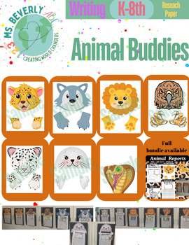 Preview of Animal Reports Colorful Writing Buddies for Bulletin Board