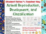 Animal Reproduction, Development, Classification Notes Han