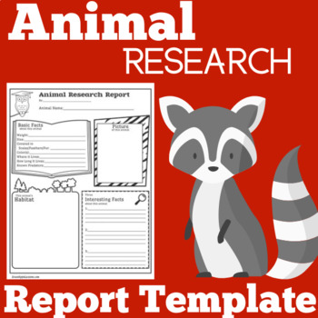 Preview of ANIMAL RESEARCH Report Project Template Graphic Organizer 1st 2nd 3rd Grade