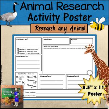 Preview of Animal Research Activity Poster | Elementary