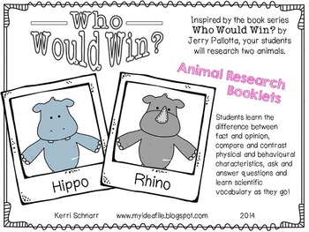 Preview of Animal Research Booklets: Who Would Win (animal comparisons)