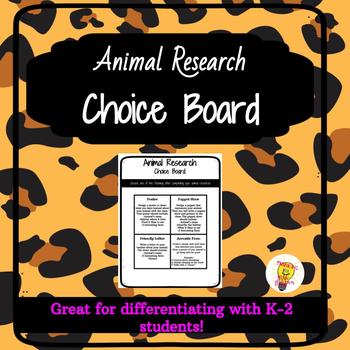 Preview of Animal Research Choice Board