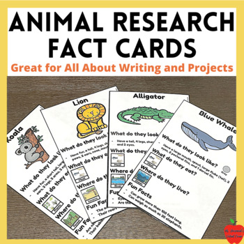 Preview of Animal Research Fact Cards | Perfect for All About Writing and Projects