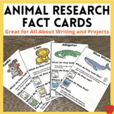 Animal Research Fact Cards | Perfect for All About Writing