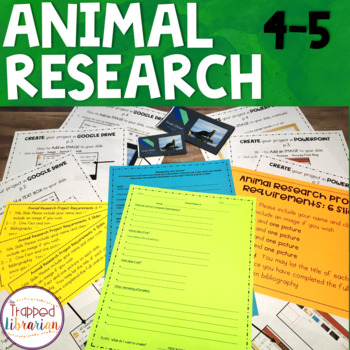 Preview of Animal Research Project for Fourth and Fifth Grades - Library Skills