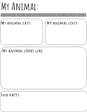 Animal Research Graphic Organizer (Animal Facts Booklet)