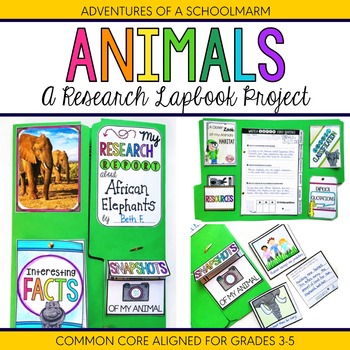 Preview of Animal Research Report Lapbook Project - 3rd, 4th, 5th grade (Common Core)