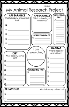 Animal Research Note-Taking Poster by ILoveMyJob | TpT