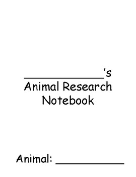 Preview of Animal Research Notebook