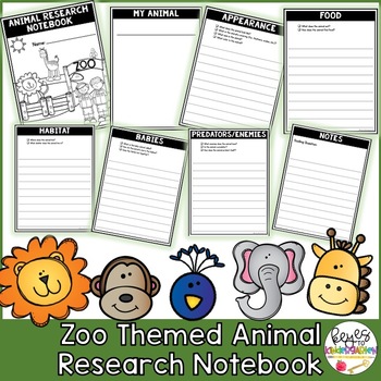 Preview of Animal Research Notebook - Zoo Themed