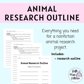Preview of Nonfiction Animal Research Outline