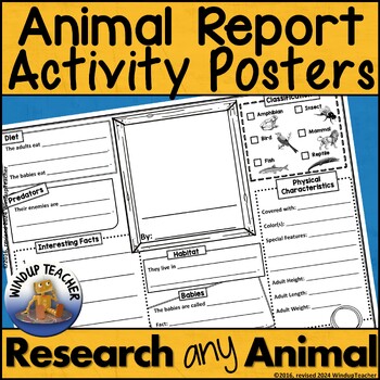 Preview of Animal Research  Poster Activity Project for 2nd, 3rd and 4th Grades